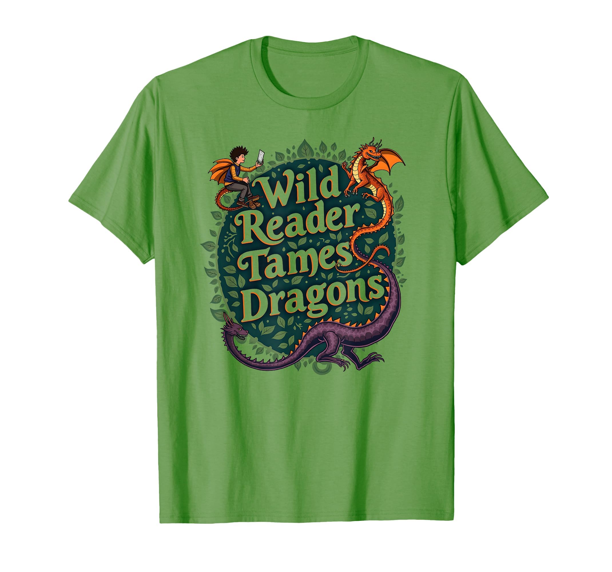Wild Reader Tames Dragons Book Lover T-Shirt - Novelty Apparel Men Women - T-Shirt, Sweatshirt, Hoodie