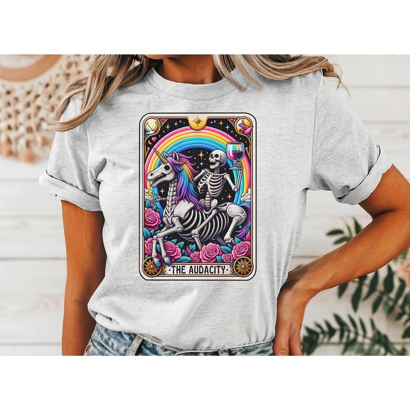 #801 Audacity Tarot Card Print Crew Neck T-Shirts, Hoodie, Sweatshirt - T-Shirt, Sweatshirt, Hoodie