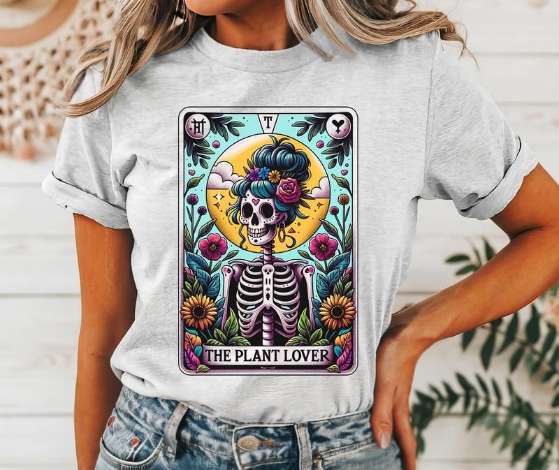 #807 Plant Lover Tarot Card Print Crew Neck T-Shirts, Hoodie, Sweatshirt - T-Shirt, Sweatshirt, Hoodie