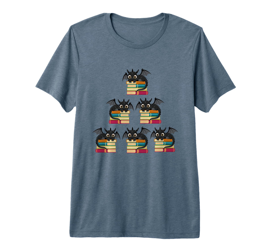 Dragons And Books Winged Dragon Whimsical T-Shirt - Novelty Apparel Unisex - T-Shirt, Sweatshirt, Hoodie
