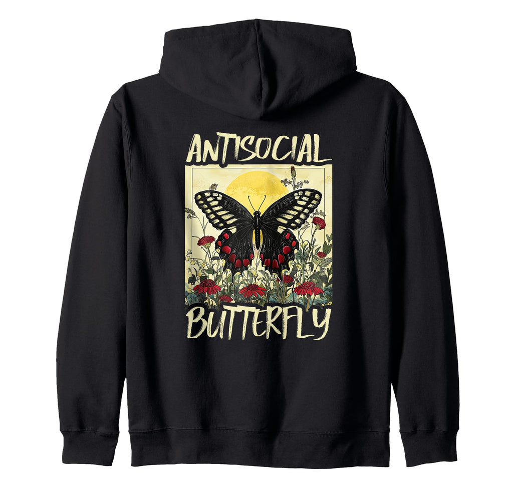 Antisocial Butterfly Gift T-Shirt - Graphic Print Unisex - T-Shirt, Sweatshirt, Hoodie
