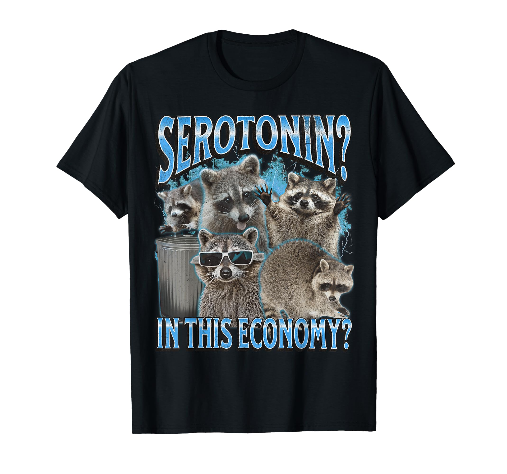 Serotonin This Economy Funny Raccoon T-Shirt - Trendy Graphic for Adults - T-Shirt, Sweatshirt, Hoodie