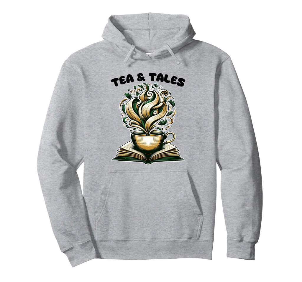 Tea And Tales Reading Tea Book Lover Hoodie - Unique Graphic for Adults - T-Shirt, Sweatshirt, Hoodie
