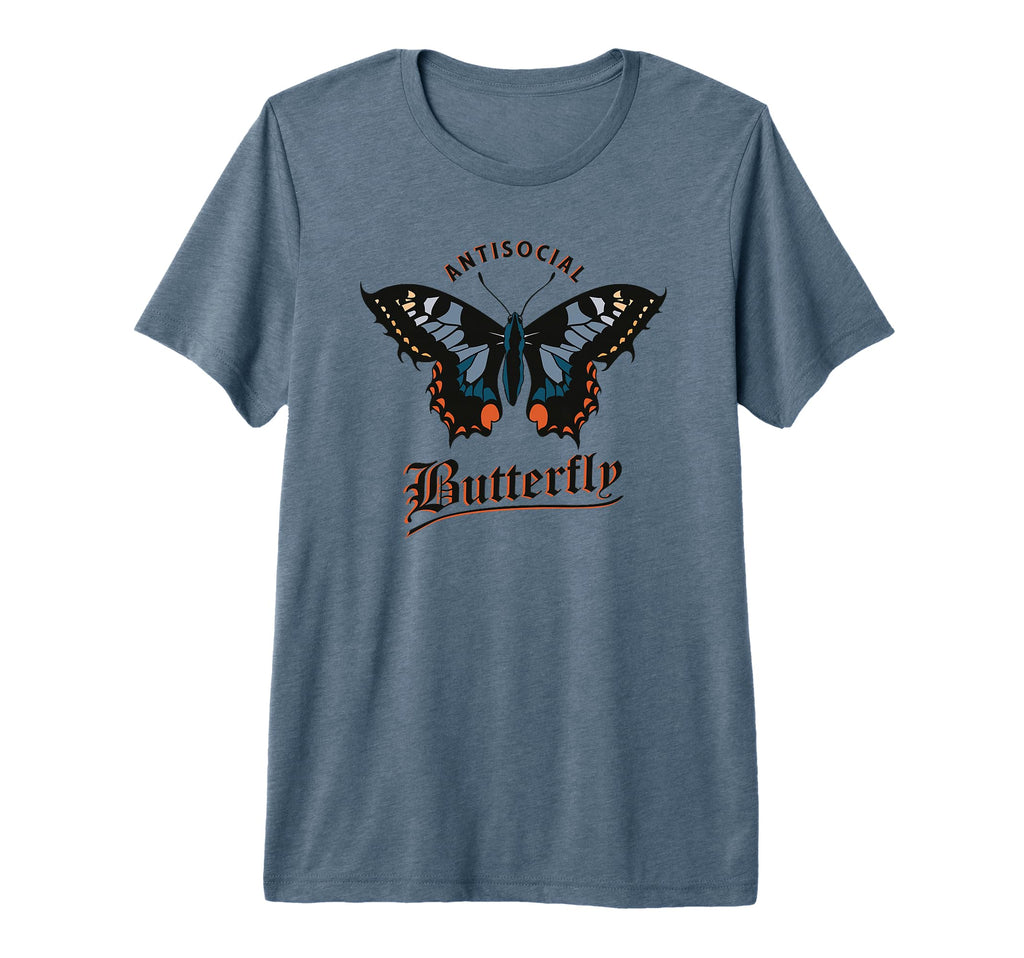 Anti Social Butterfly Sarcastic Introvert T-Shirt - Graphic Print Unisex - T-Shirt, Sweatshirt, Hoodie
