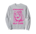 Screaming Is Self Care Funny Possum Sweatshirt - Unique Graphic for Adults - T-Shirt, Sweatshirt, Hoodie