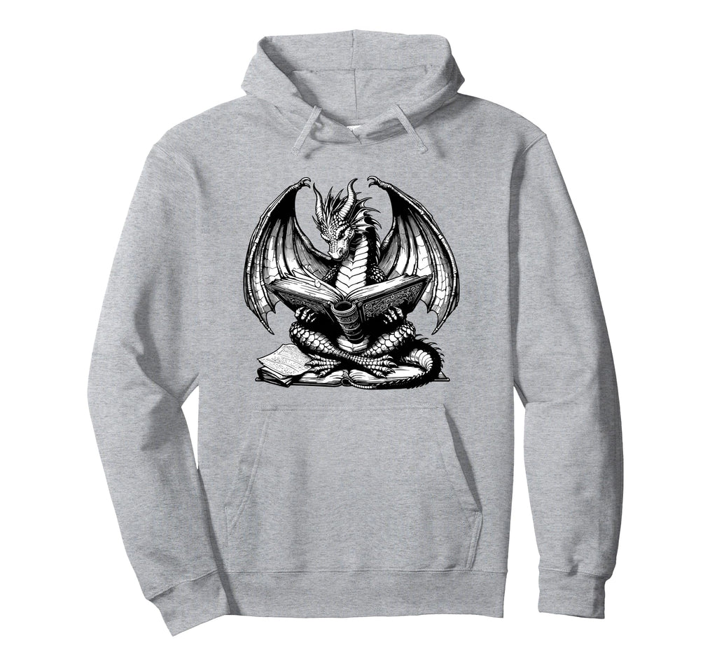 Dragon Reading Book Bookworm Books Dragon Hoodie - Custom Art Print Unisex - T-Shirt, Sweatshirt, Hoodie