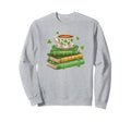 Green Tea Cup And Books St Patricks Day Sweatshirt - Graphic Print Unisex - T-Shirt, Sweatshirt, Hoodie
