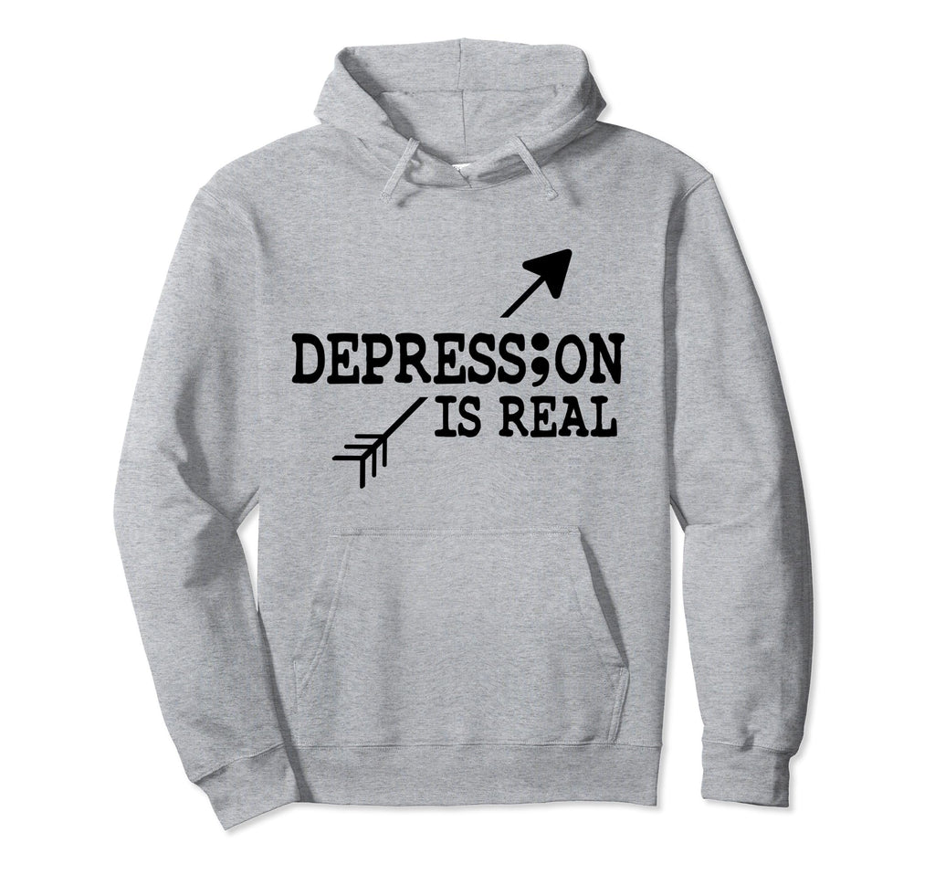 Depression Is Real Depression Mental Hoodie - Aesthetic Graphic for Adults - T-Shirt, Sweatshirt, Hoodie