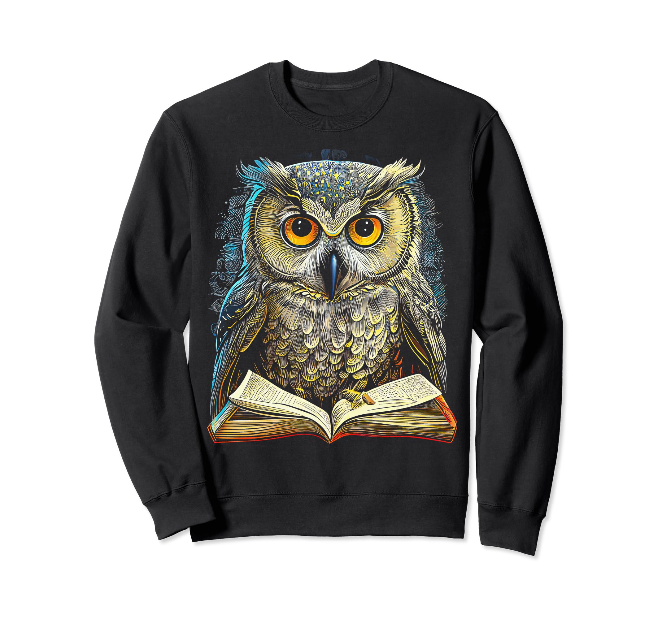 Owl Book Reading Book Lover Literacy Sweatshirt - Custom Art Print Unisex - T-Shirt, Sweatshirt, Hoodie