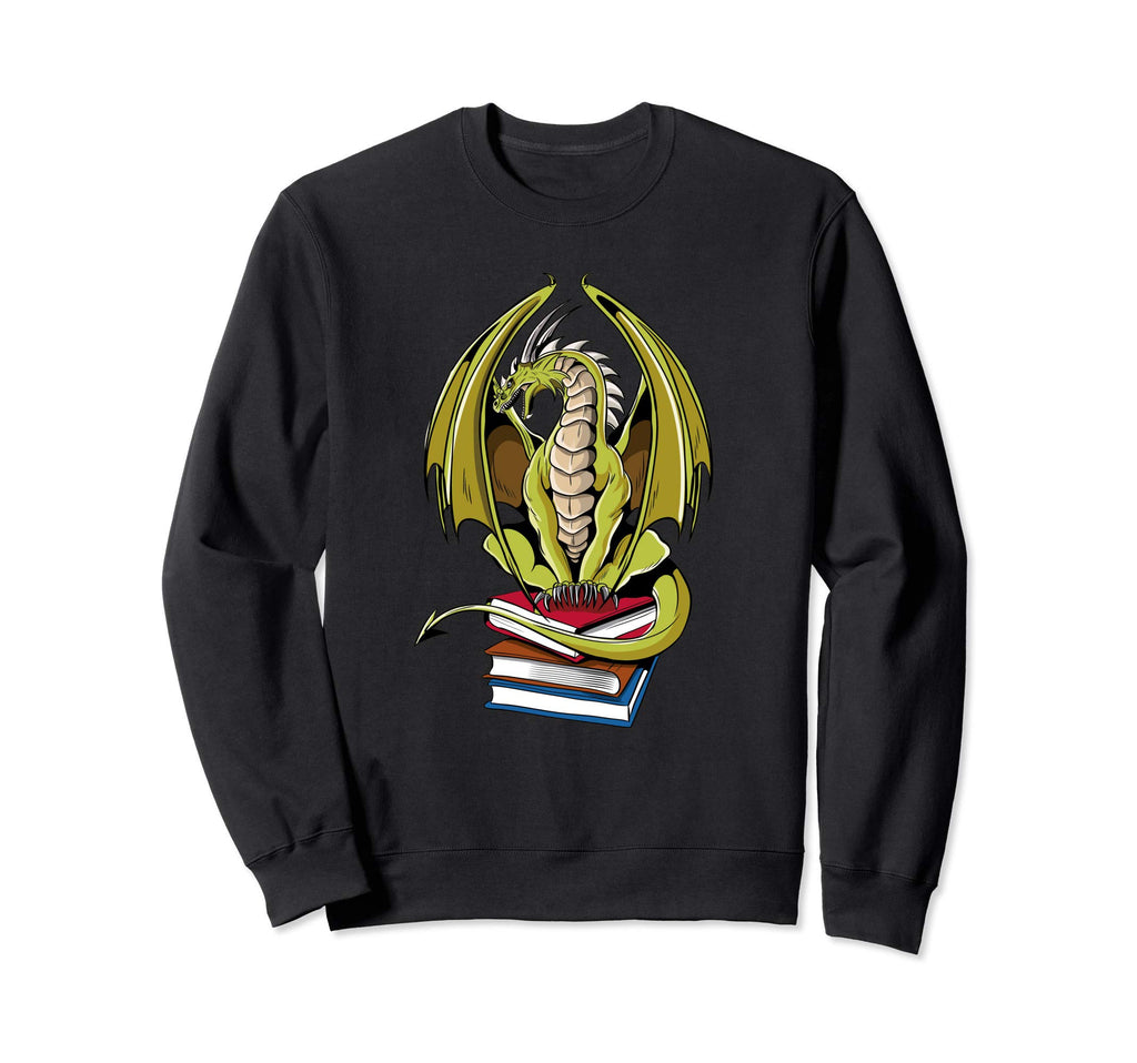 Book Dragon Reading Teacher Librarian Sweatshirt - Trendy Graphic Unisex - T-Shirt, Sweatshirt, Hoodie