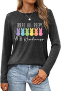 Easter Shirt for Women: Happy Easter Shirts Bunny Shirt Cute Rabbit Graphic T Shirts Casual Long Sleeve Tee Tops - T-Shirt, Sweatshirt, Hoodie
