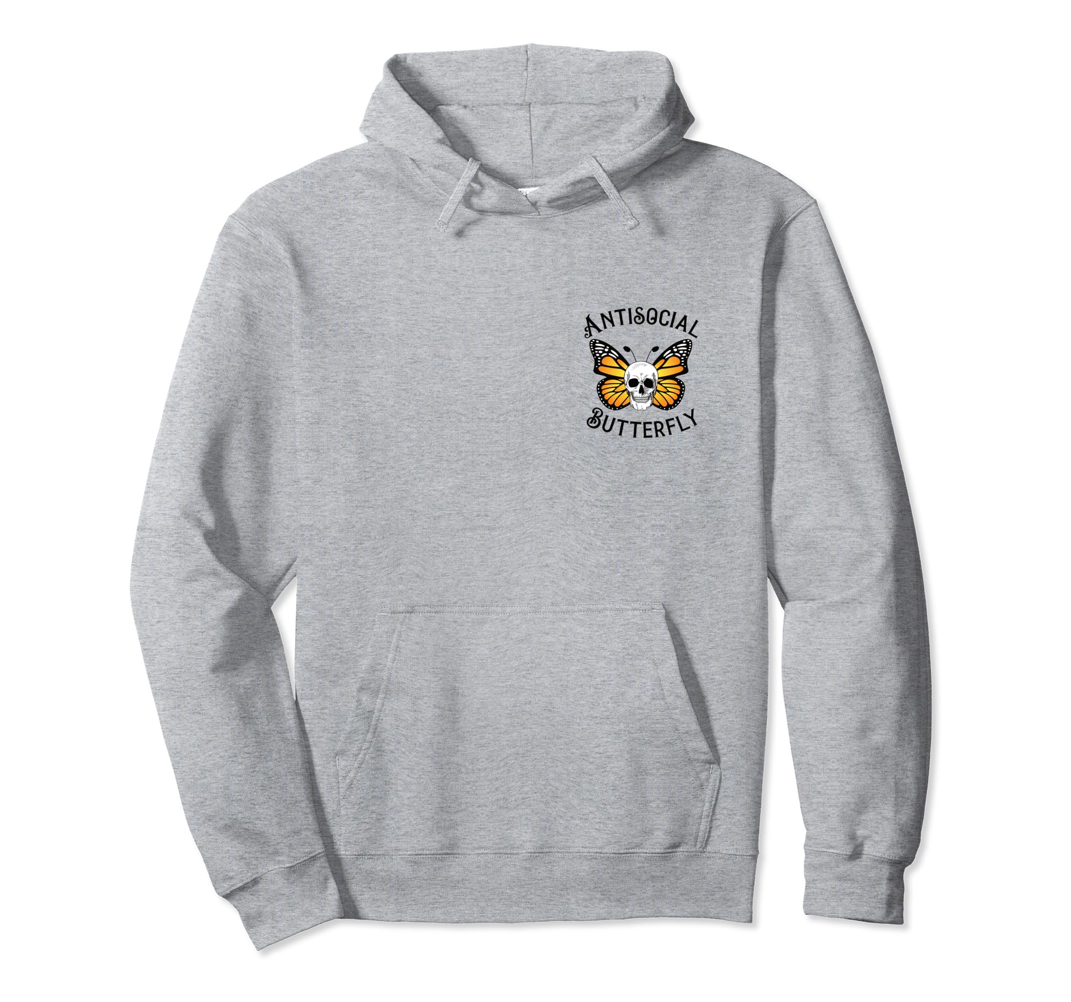 Antisocial Butterfly Introvert Monarch Hoodie - Novelty Apparel for Adults - T-Shirt, Sweatshirt, Hoodie