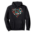 Book Heart Bookworm Librarian Book Hoodie - Novelty Apparel for Adults - T-Shirt, Sweatshirt, Hoodie
