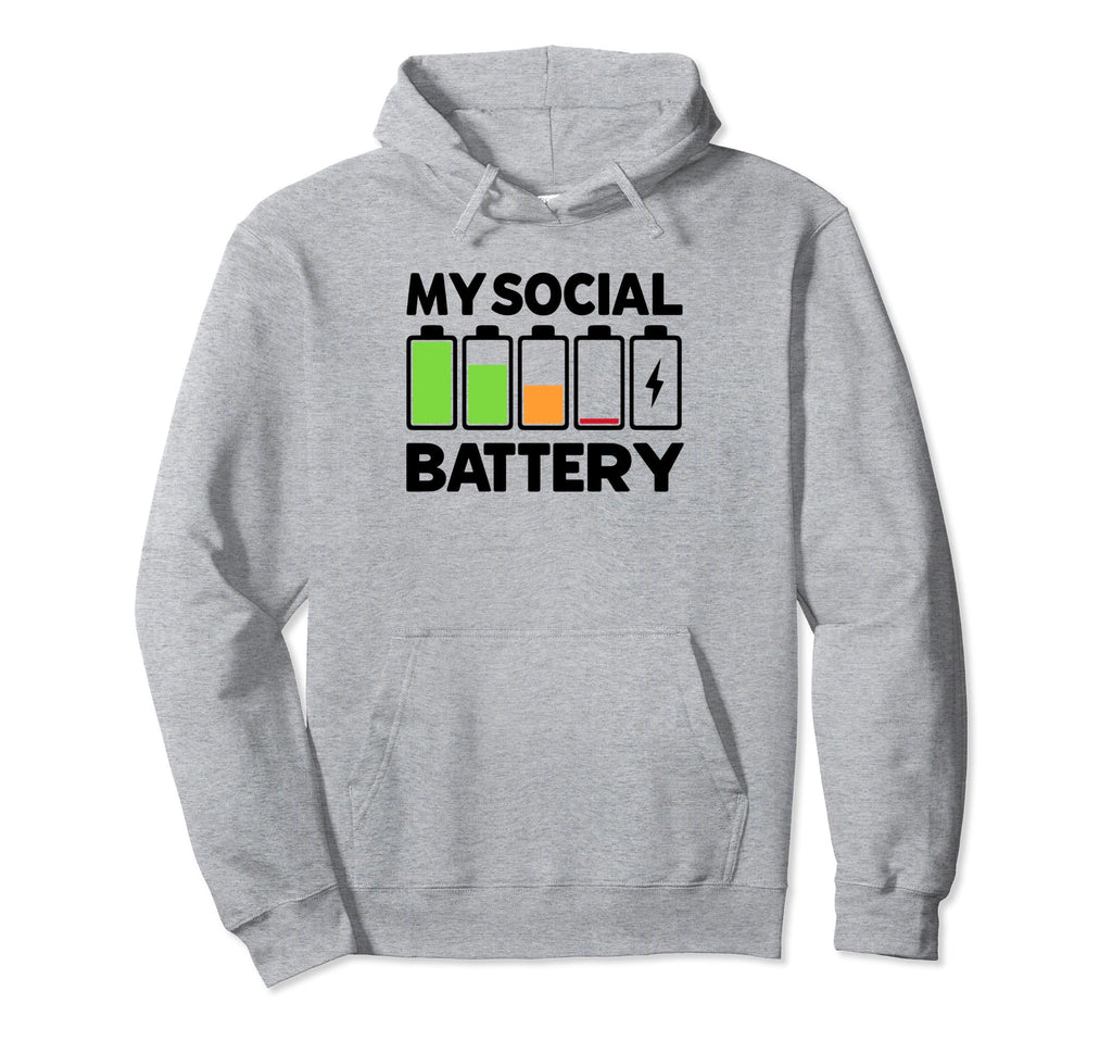 Battery Low Energy Anti Social Hoodie - Casual Everyday Wear for Adults - T-Shirt, Sweatshirt, Hoodie