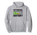 Battery Low Energy Anti Social Hoodie - Casual Everyday Wear for Adults - T-Shirt, Sweatshirt, Hoodie