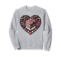 Heart Book Reading Books Bookworm Sweatshirt - Minimalist Print for Adults - T-Shirt, Sweatshirt, Hoodie