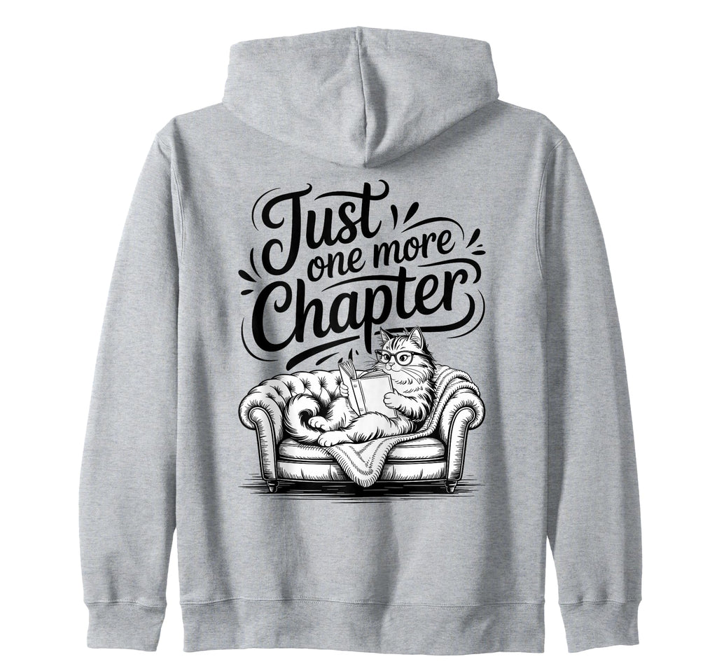 Just One More Chapter Cat Reading Sweatshirt - Novelty Apparel for Adults - T-Shirt, Sweatshirt, Hoodie