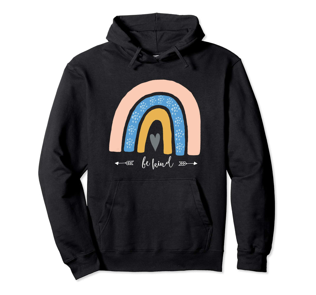 Be Kind Rainbow Bee Kind Inspirational Hoodie - Minimalist Print Unisex - T-Shirt, Sweatshirt, Hoodie