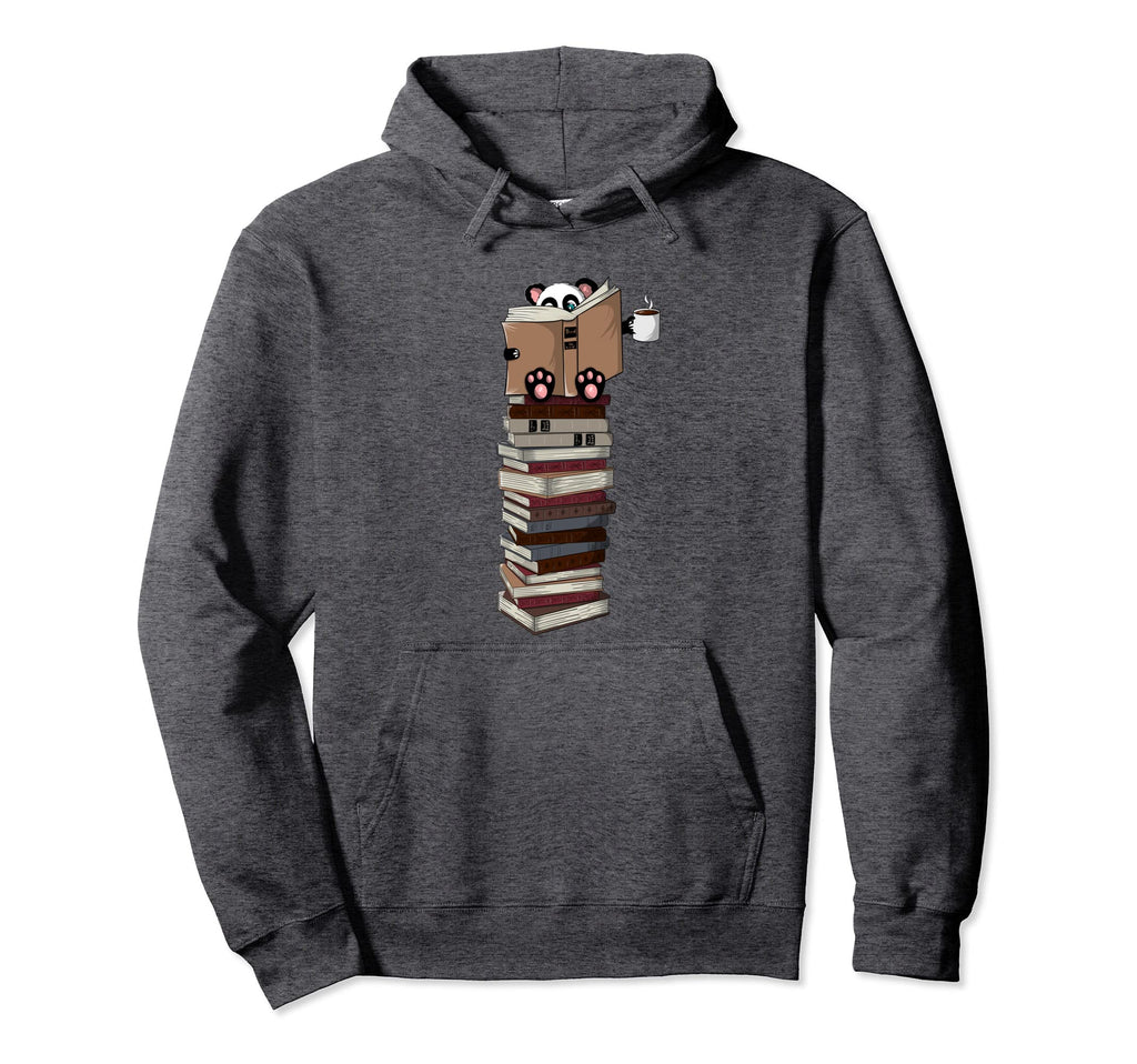 Panda Tea Book Reading Coffee Hoodie - Fun Novelty Design for Adults - T-Shirt, Sweatshirt, Hoodie