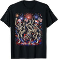 USA Fireworks Patriotic Dancing Skeletons 4th of July Gothic T-Shirt Unisex T-shirt, Sweatshirt, Hoodie, Long Sleeve Tee - T-Shirt, Sweatshirt, Hoodie
