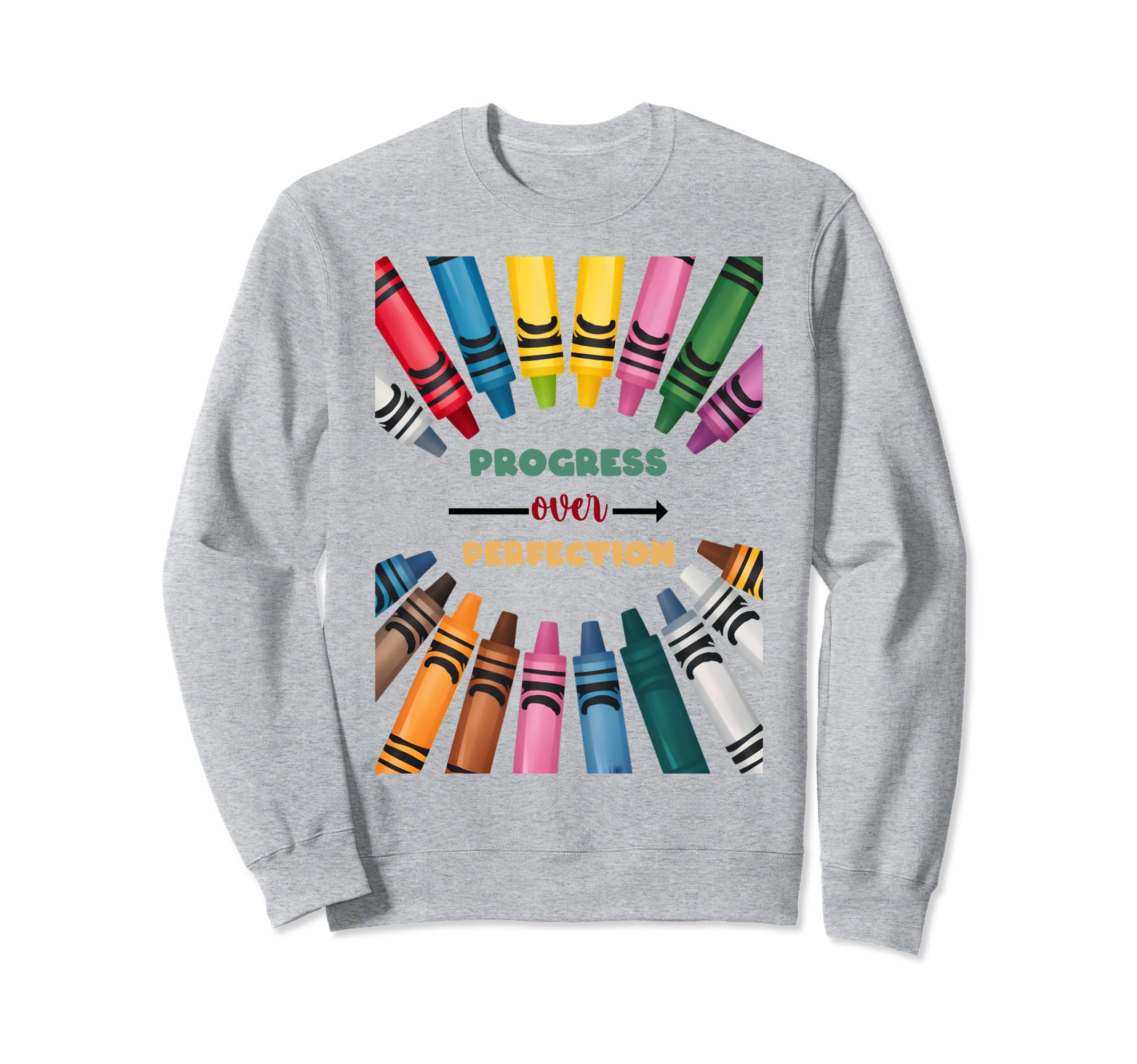 Progress Over Perfection Teacher Sweatshirt - Minimalist Print for Adults - T-Shirt, Sweatshirt, Hoodie