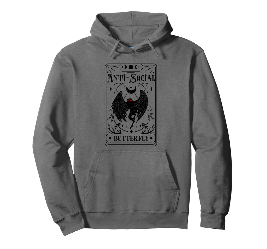 Mothman Tarot Card Antisocial Hoodie - Custom Art Print for Adults - T-Shirt, Sweatshirt, Hoodie