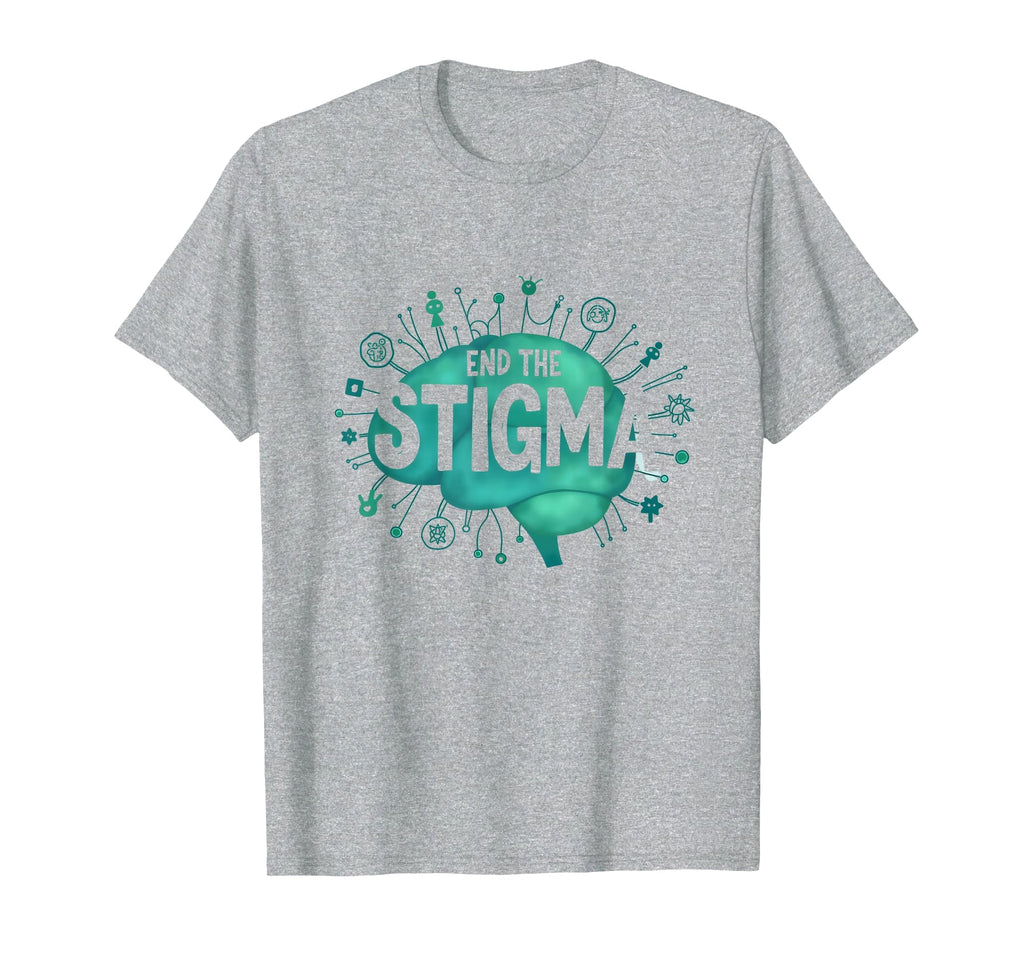 End Stigma Mental Health Awareness T-Shirt - Graphic Print for Adults - T-Shirt, Sweatshirt, Hoodie