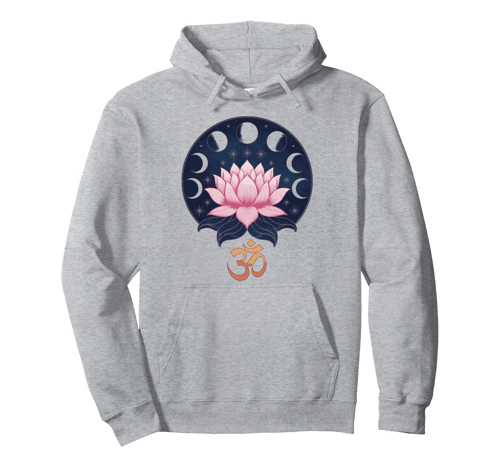 Lotus Flower Moon Phases Zen Yoga Lover Hoodie - Graphic Print Unisex - T-Shirt, Sweatshirt, Hoodie