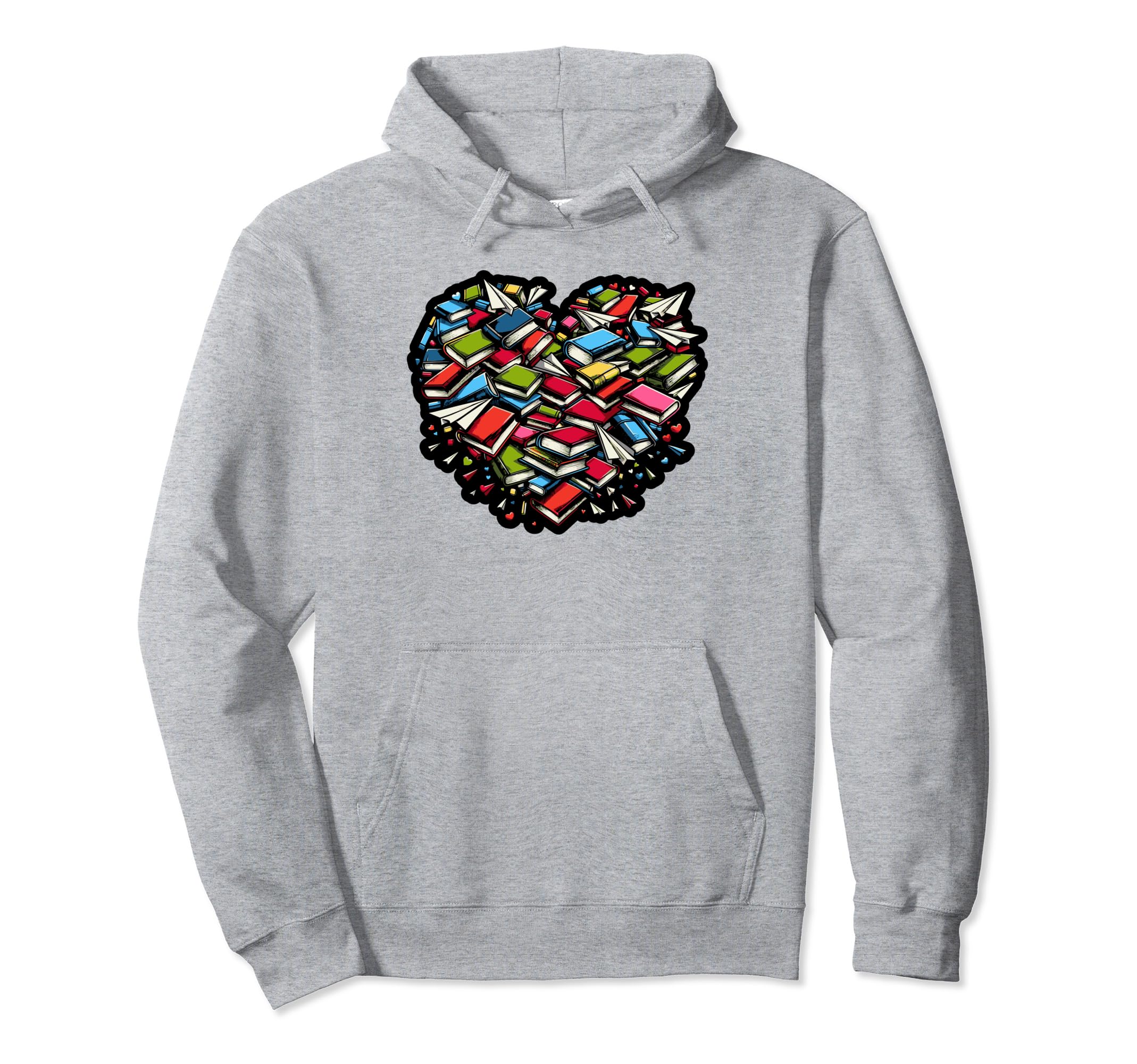 Heart Library Books Book Reading Hoodie - Novelty Apparel Men Women - T-Shirt, Sweatshirt, Hoodie