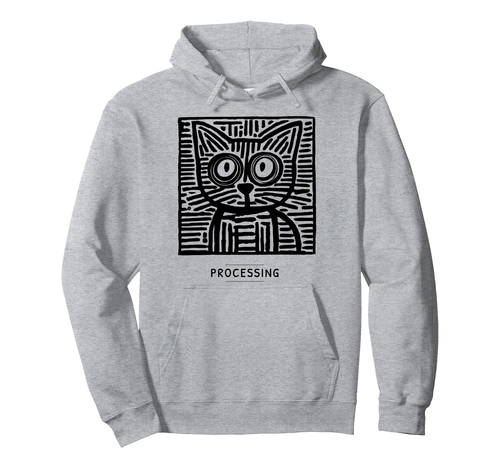 Processing Cat Meme Introvert Socially Hoodie - Streetwear Style Unisex - T-Shirt, Sweatshirt, Hoodie