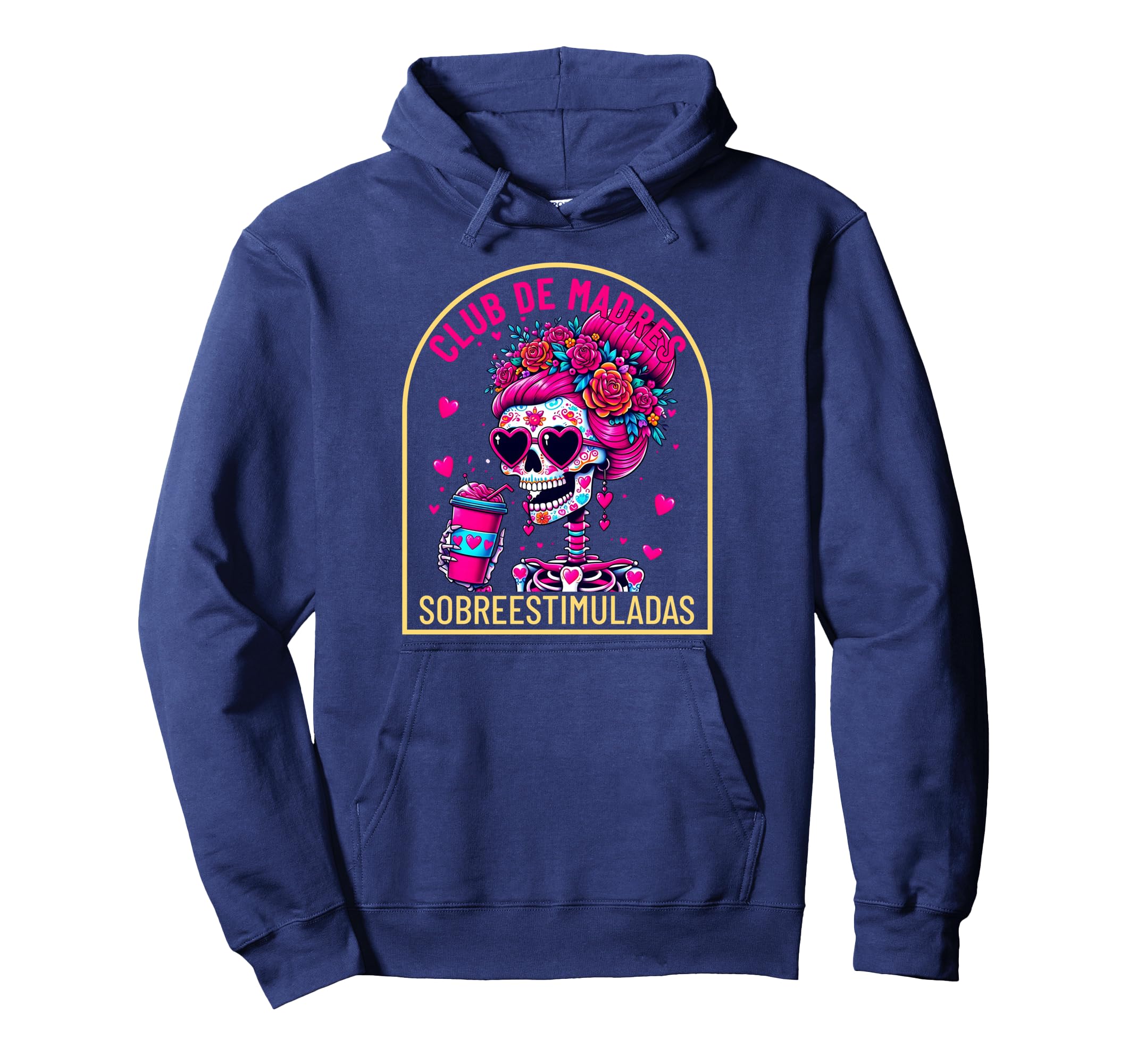 Funny Club Madres Sobreestimuladas Hoodie - Graphic Print Unisex - T-Shirt, Sweatshirt, Hoodie