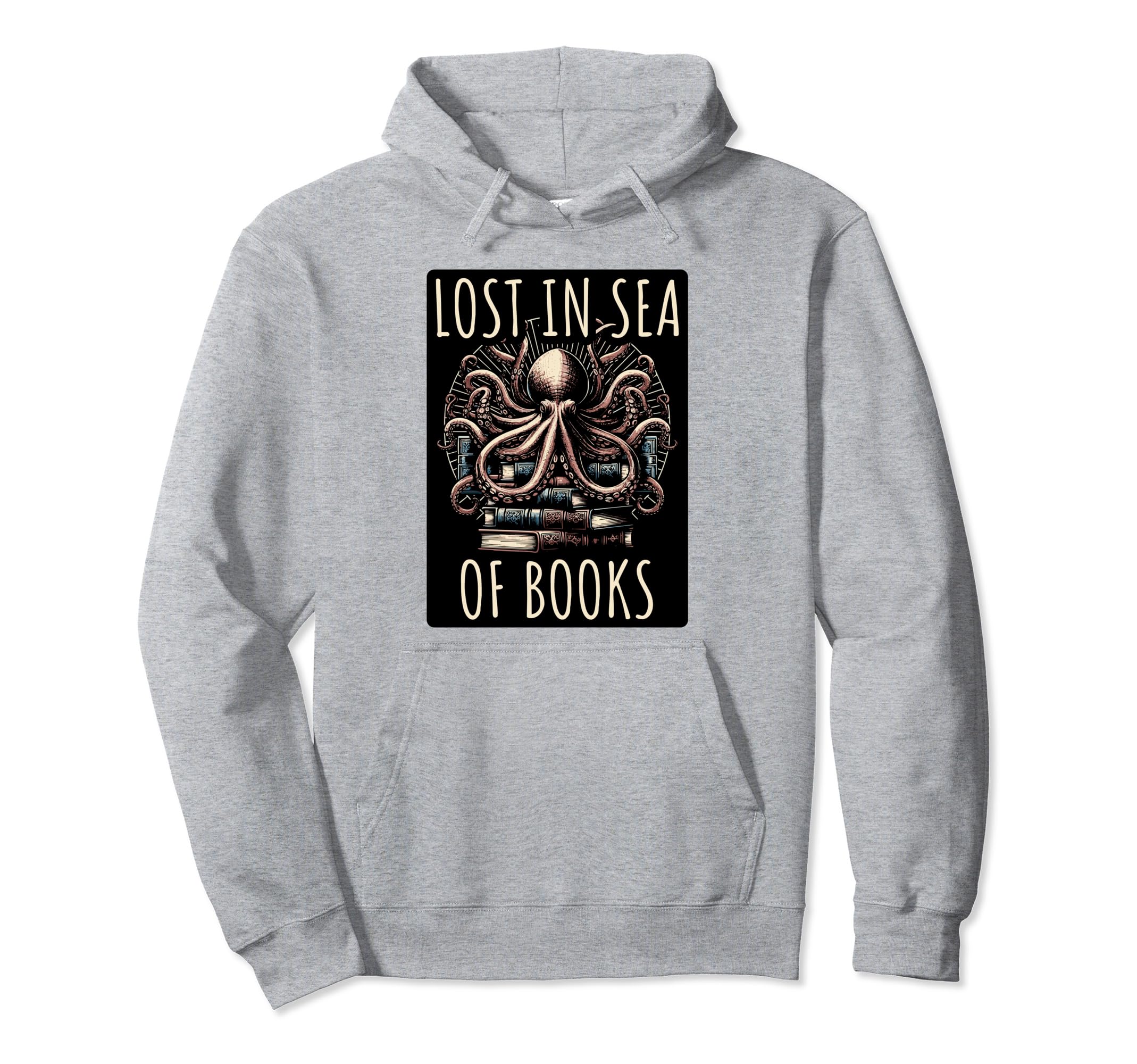 Lost Sea Books Book Reading Bookworm Hoodie - Novelty Apparel Unisex - T-Shirt, Sweatshirt, Hoodie