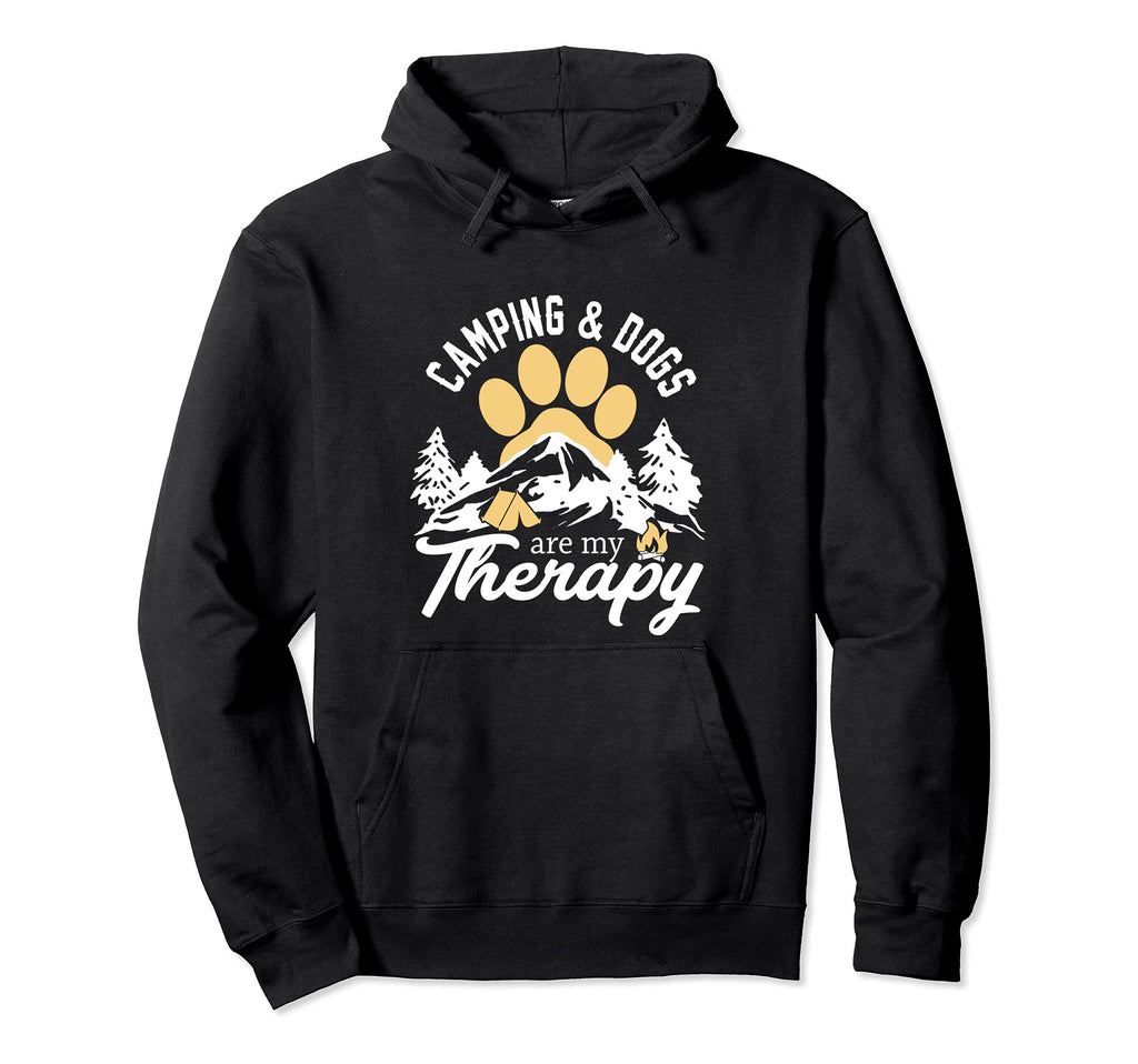 Camping And Dogs Are My Therapy Outdoor Hoodie - Streetwear Style Unisex - T-Shirt, Sweatshirt, Hoodie