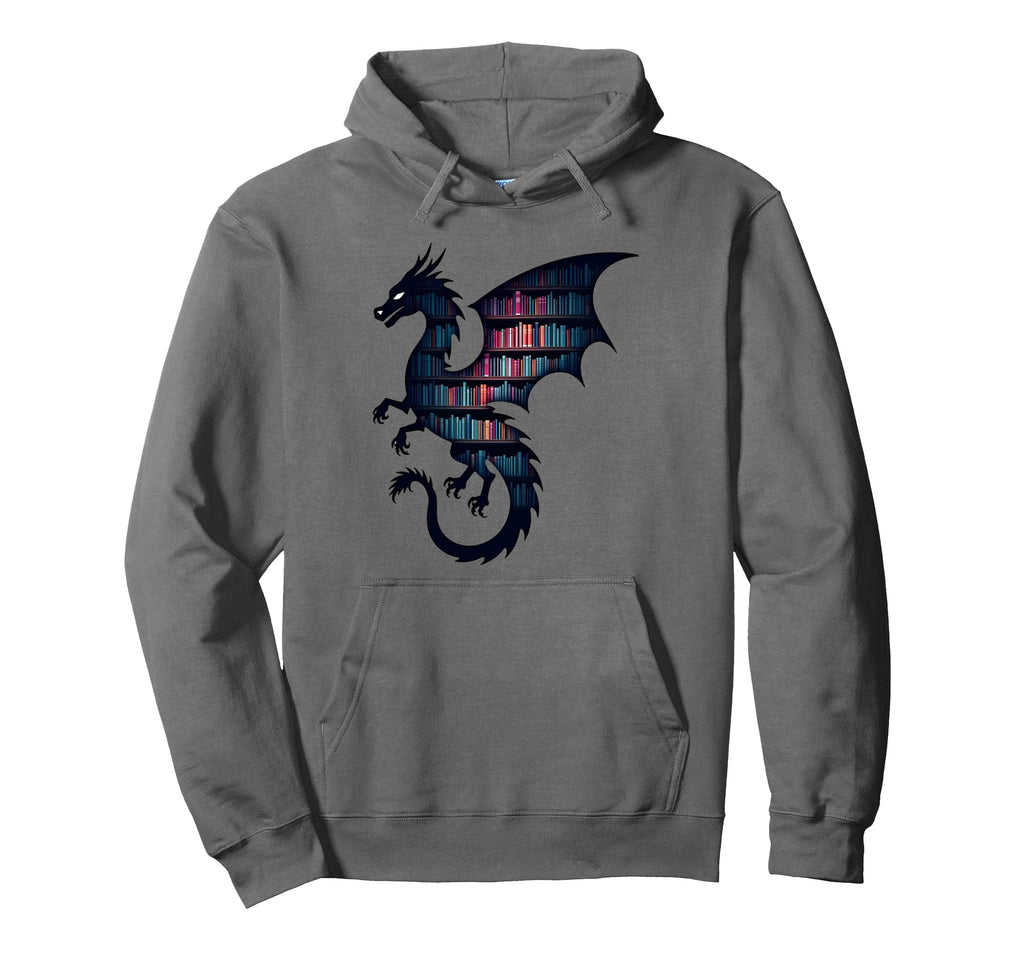 Book Lover Bookworm Reading Books Dragon Hoodie - Trendy Graphic Unisex - T-Shirt, Sweatshirt, Hoodie