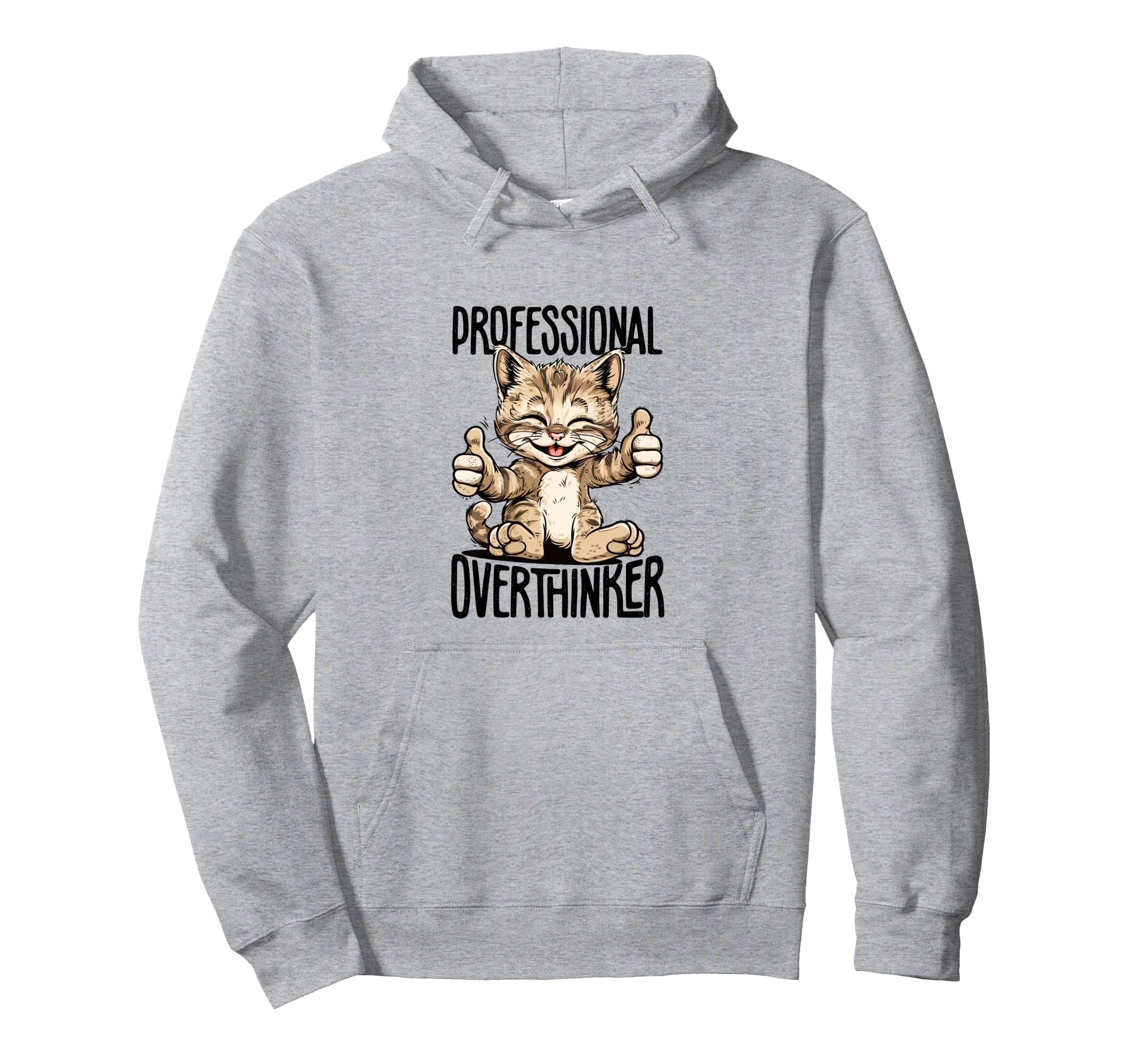 Professional Overthinker Cat Hoodie - Casual Everyday Wear Unisex - T-Shirt, Sweatshirt, Hoodie