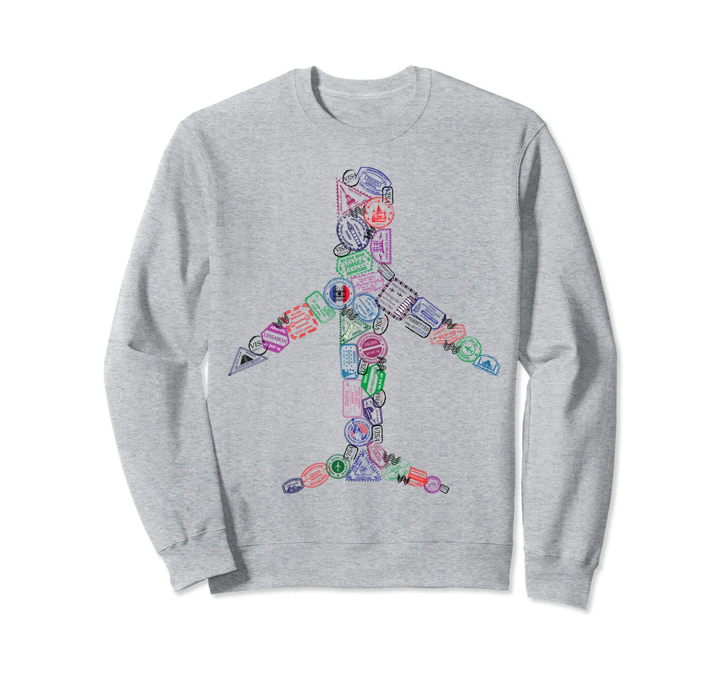 Airplane Shaped Passport Travel Sweatshirt - Custom Art Print for Adults - T-Shirt, Sweatshirt, Hoodie