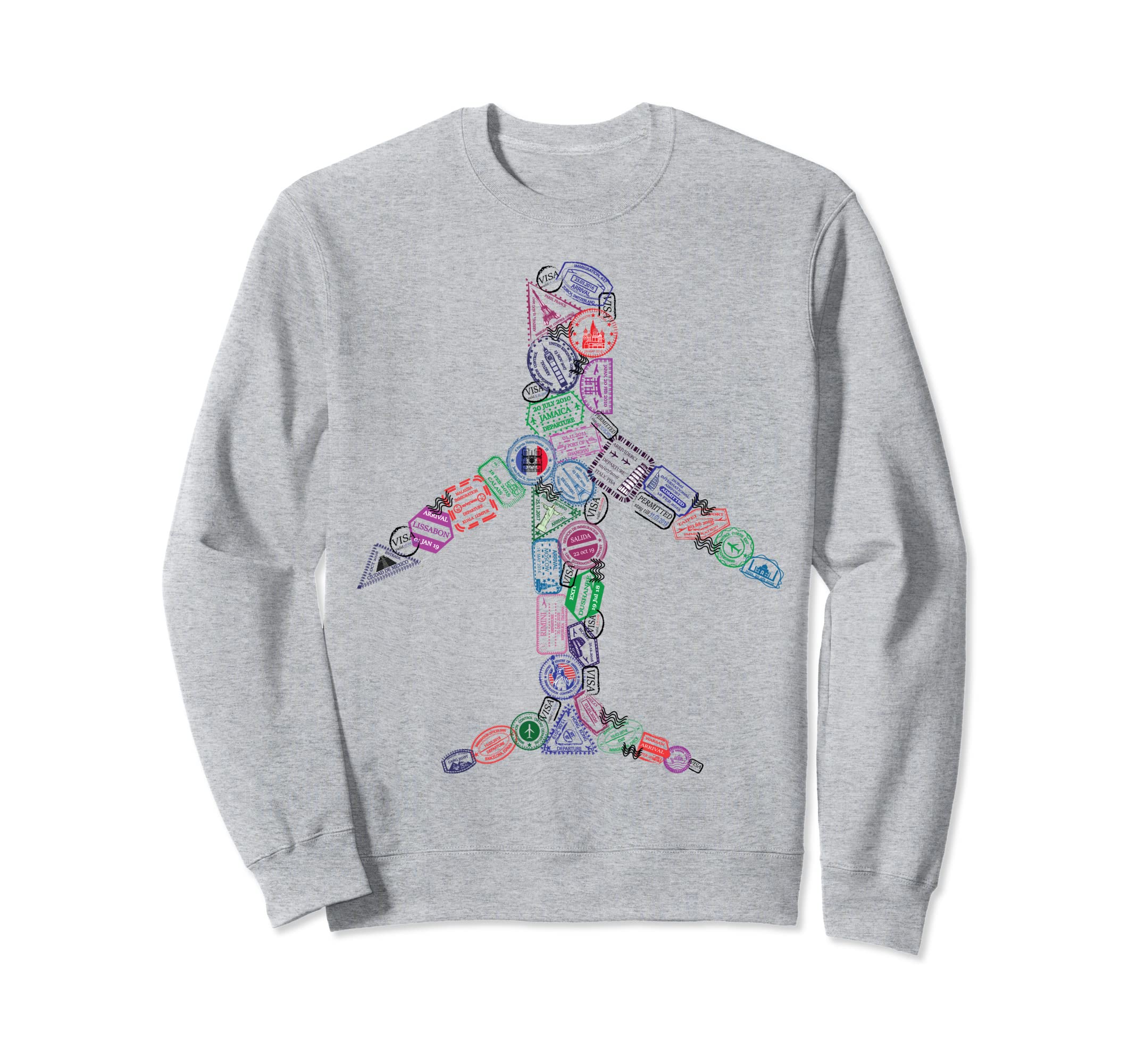 Airplane Shaped Passport Travel Sweatshirt - Custom Art Print for Adults - T-Shirt, Sweatshirt, Hoodie
