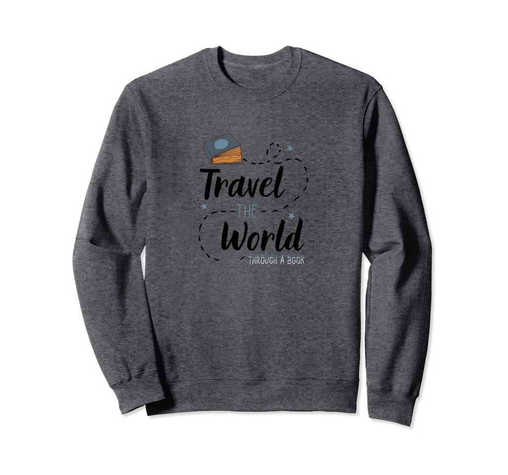 Travel World Through Book Children Sweatshirt - Aesthetic Graphic Men Women - T-Shirt, Sweatshirt, Hoodie