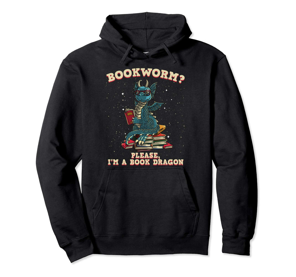 Funny Bookworm Gift Book Dragon Hoodie - Casual Everyday Wear for Adults - T-Shirt, Sweatshirt, Hoodie