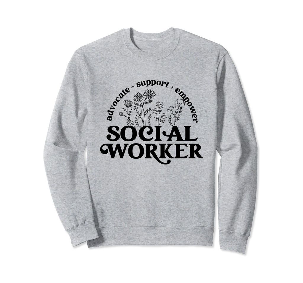 Social Worker Wildflowers Sweatshirt - Custom Art Print for Adults - T-Shirt, Sweatshirt, Hoodie