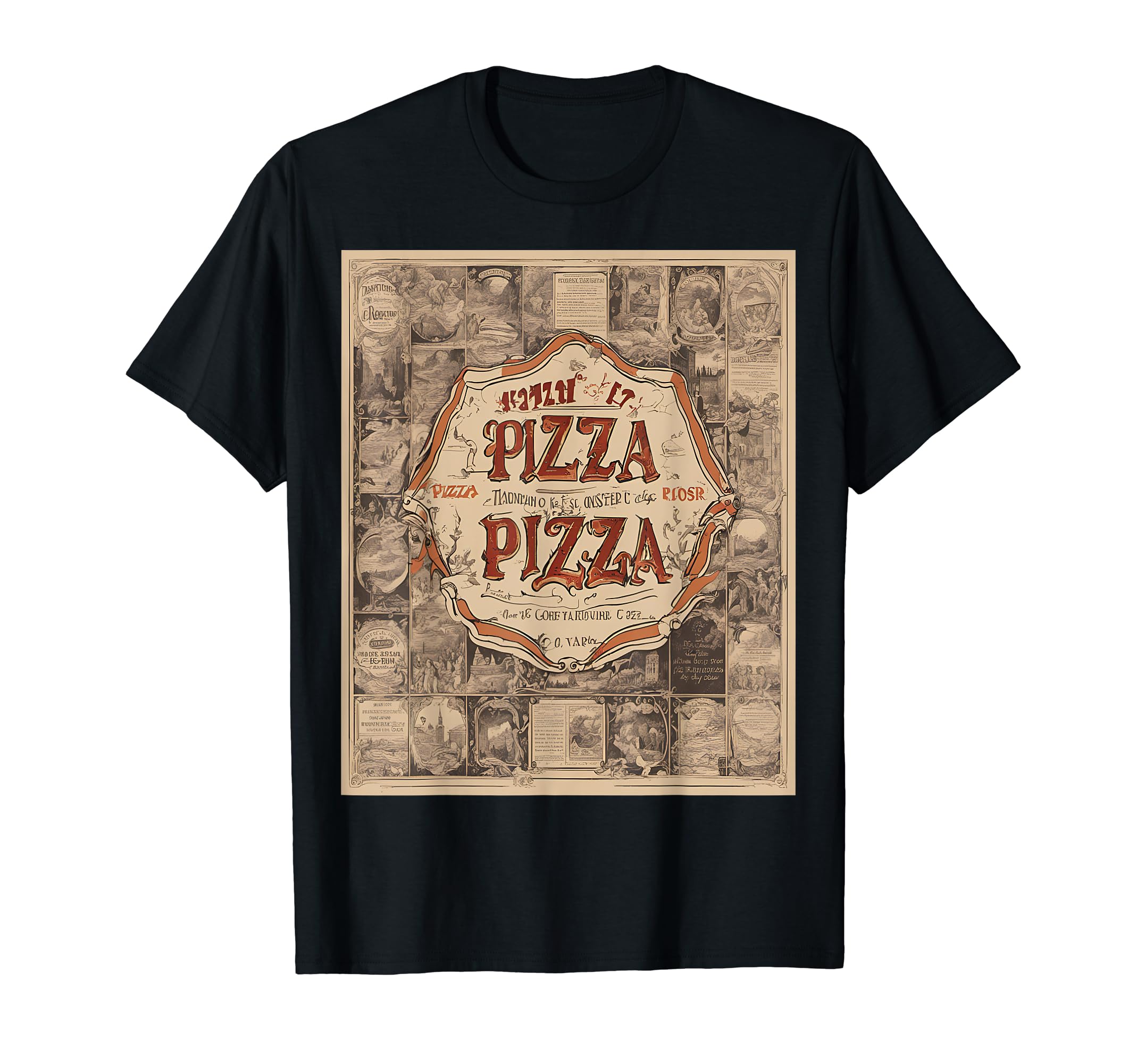 Literature Historic Pizza Box Art T-Shirt - Aesthetic Graphic Unisex - T-Shirt, Sweatshirt, Hoodie