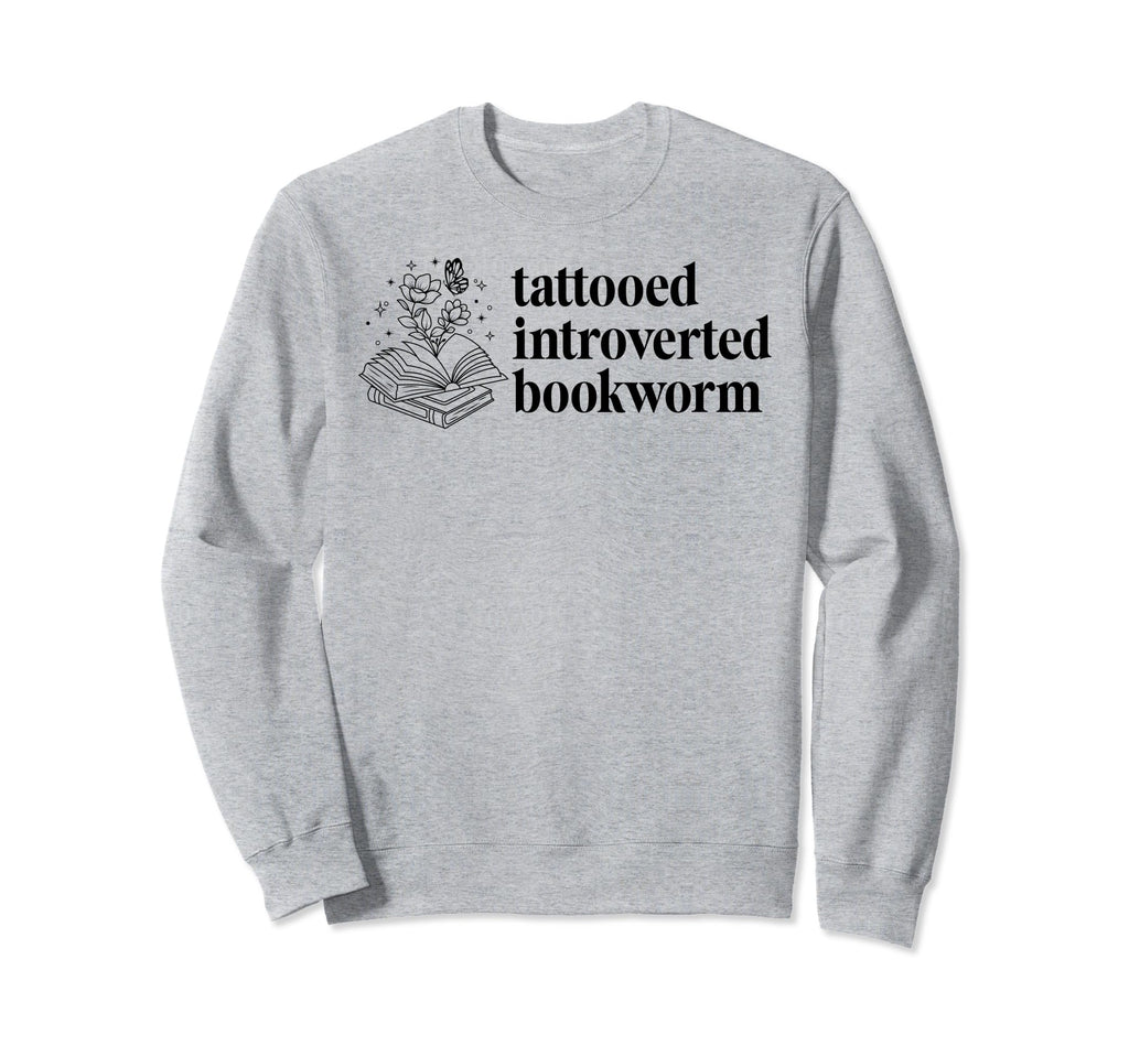 Bookish Floral Book Tattooed Sweatshirt - Aesthetic Graphic Unisex - T-Shirt, Sweatshirt, Hoodie