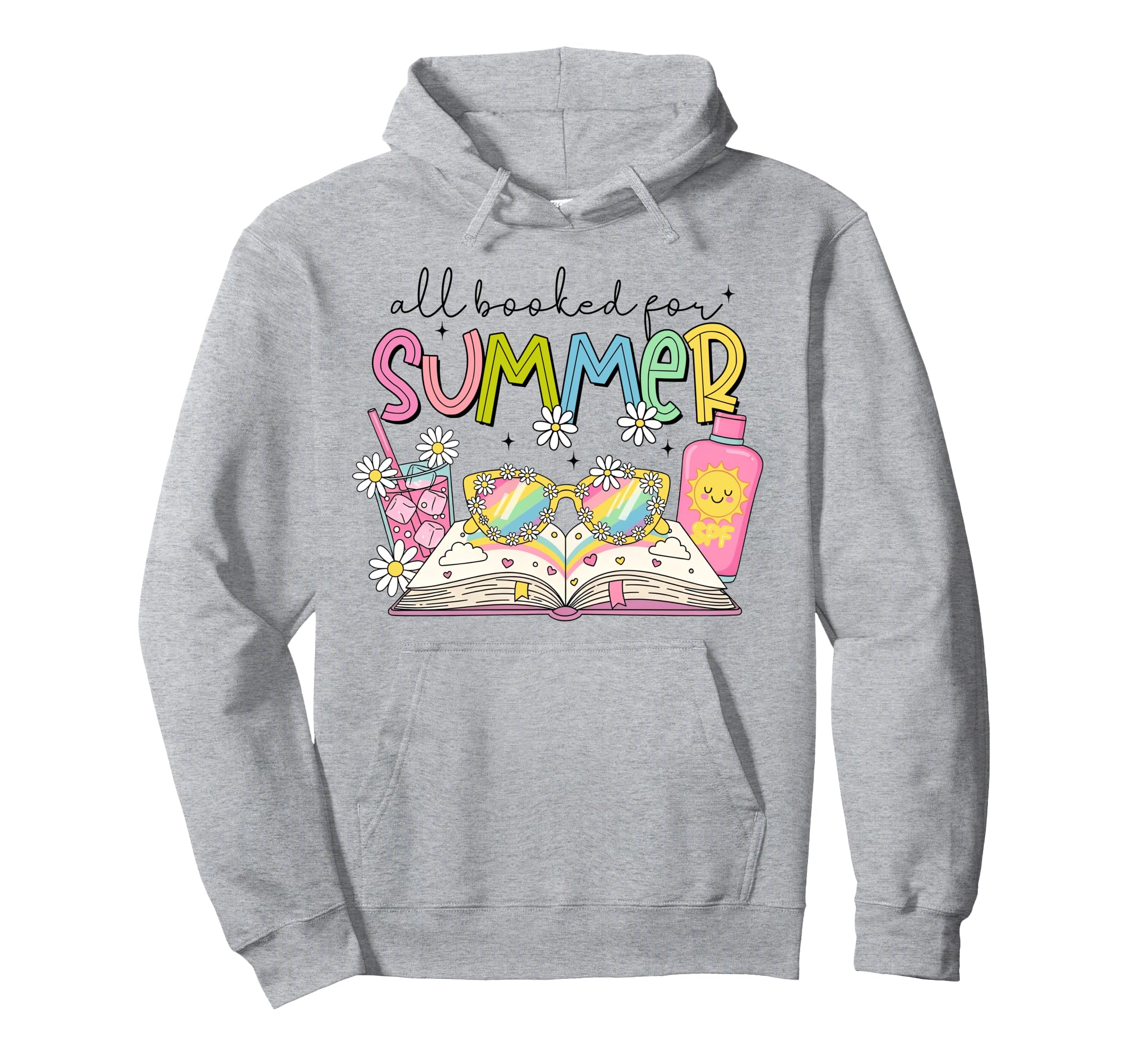 All Booked Summer Reading Beach Floral Hoodie - Custom Art Print Men Women - T-Shirt, Sweatshirt, Hoodie