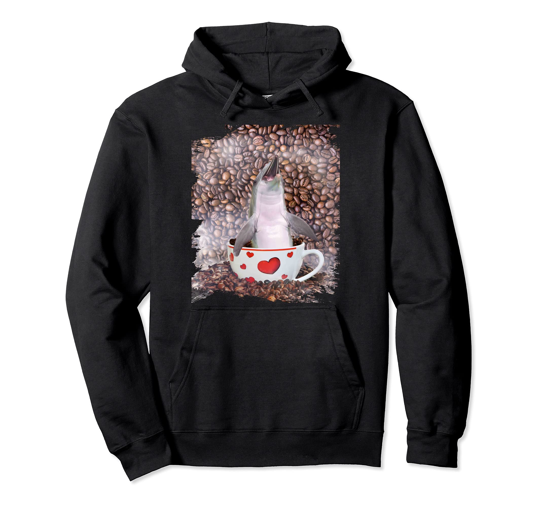 Dolphin Coffee Love Self Care Hoodie - Aesthetic Graphic Unisex - T-Shirt, Sweatshirt, Hoodie
