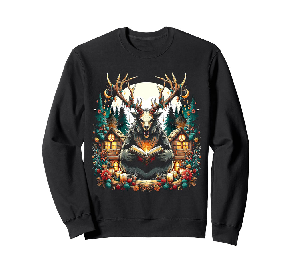 Cryptid Wendigo Book Nerd Readers Sweatshirt - Trendy Graphic Unisex - T-Shirt, Sweatshirt, Hoodie