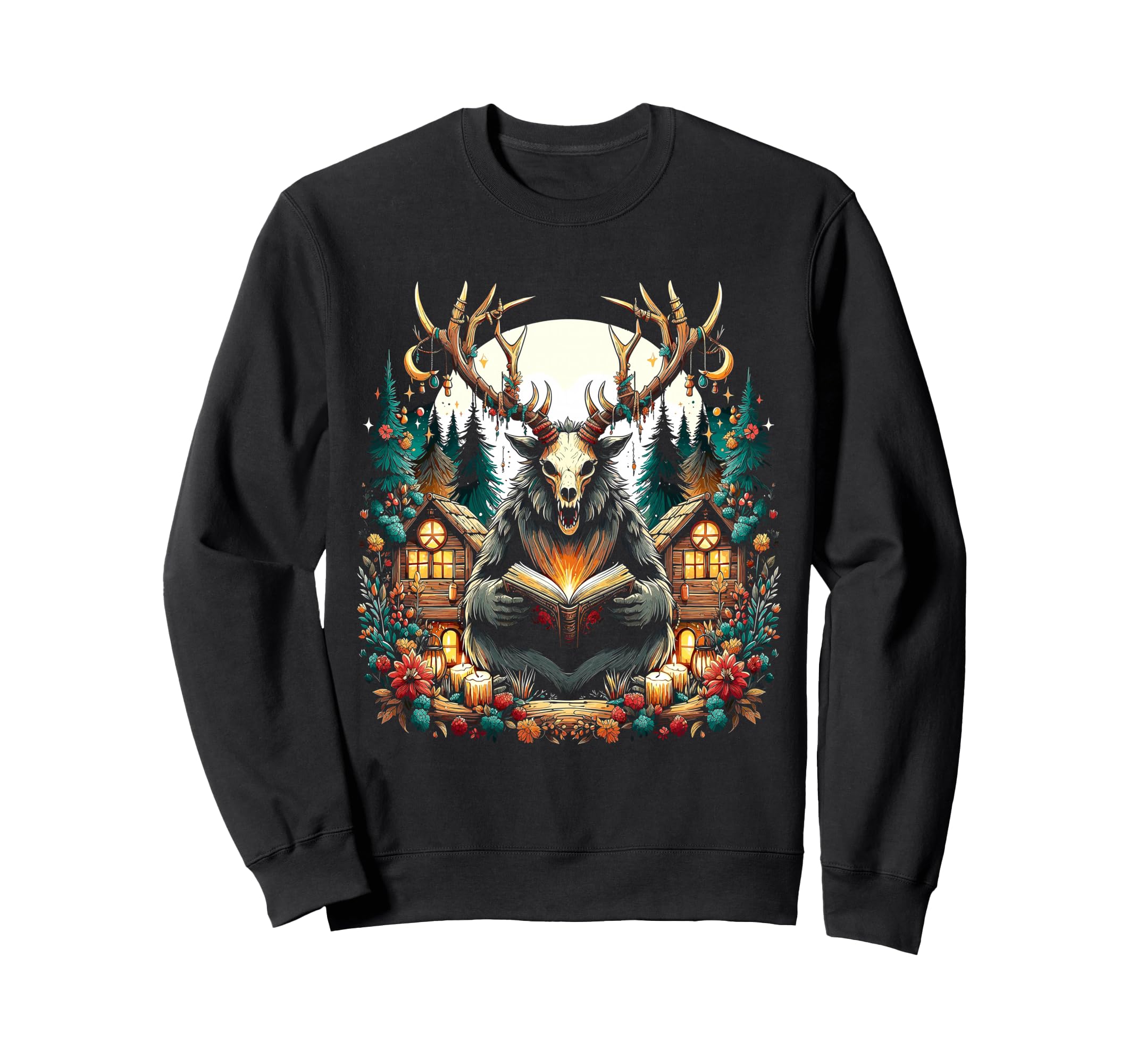 Cryptid Wendigo Book Nerd Readers Sweatshirt - Trendy Graphic Unisex - T-Shirt, Sweatshirt, Hoodie