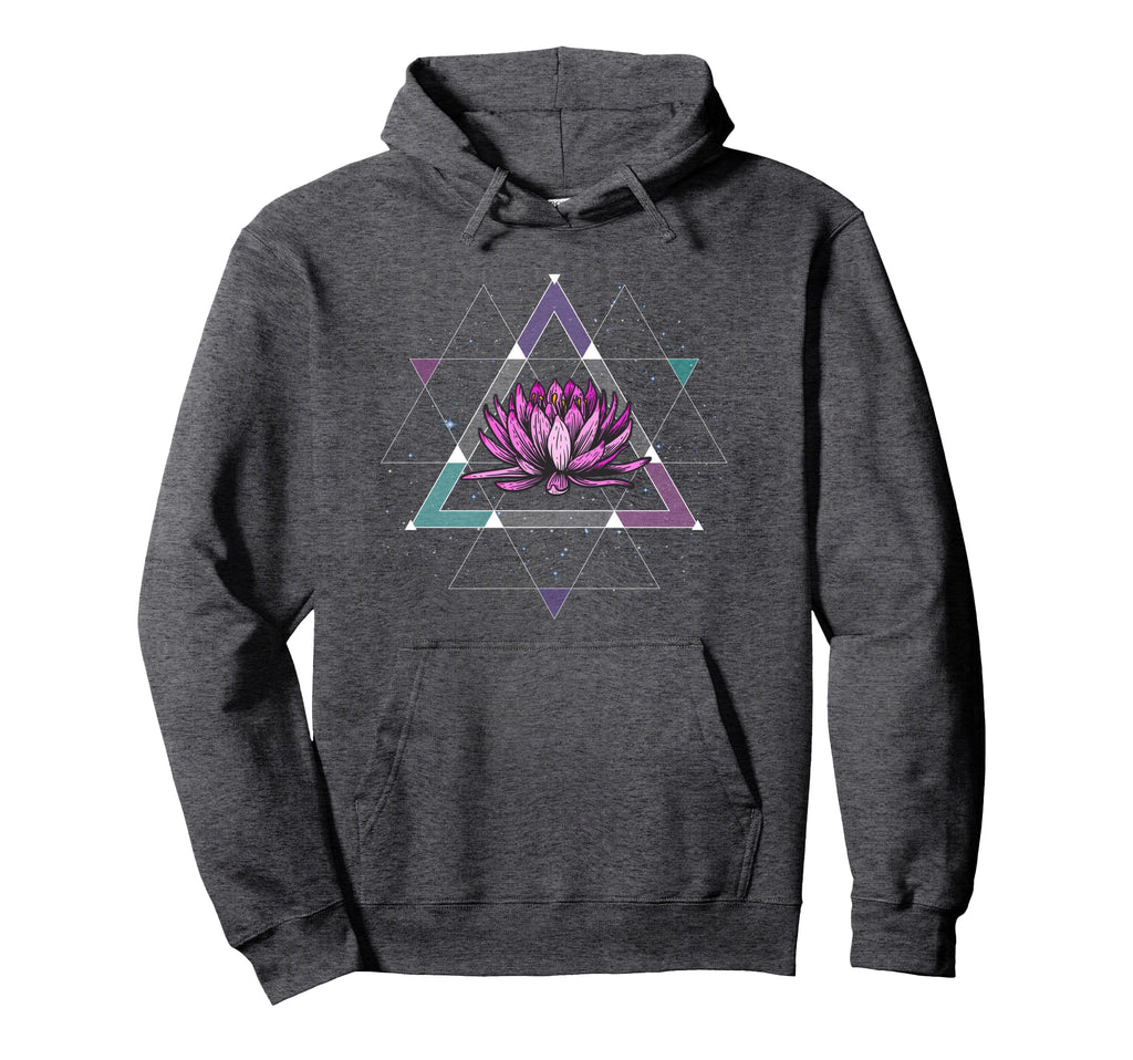 Lotus Flower Sacred Geometry Yoga Hoodie - Unique Graphic Men Women - T-Shirt, Sweatshirt, Hoodie