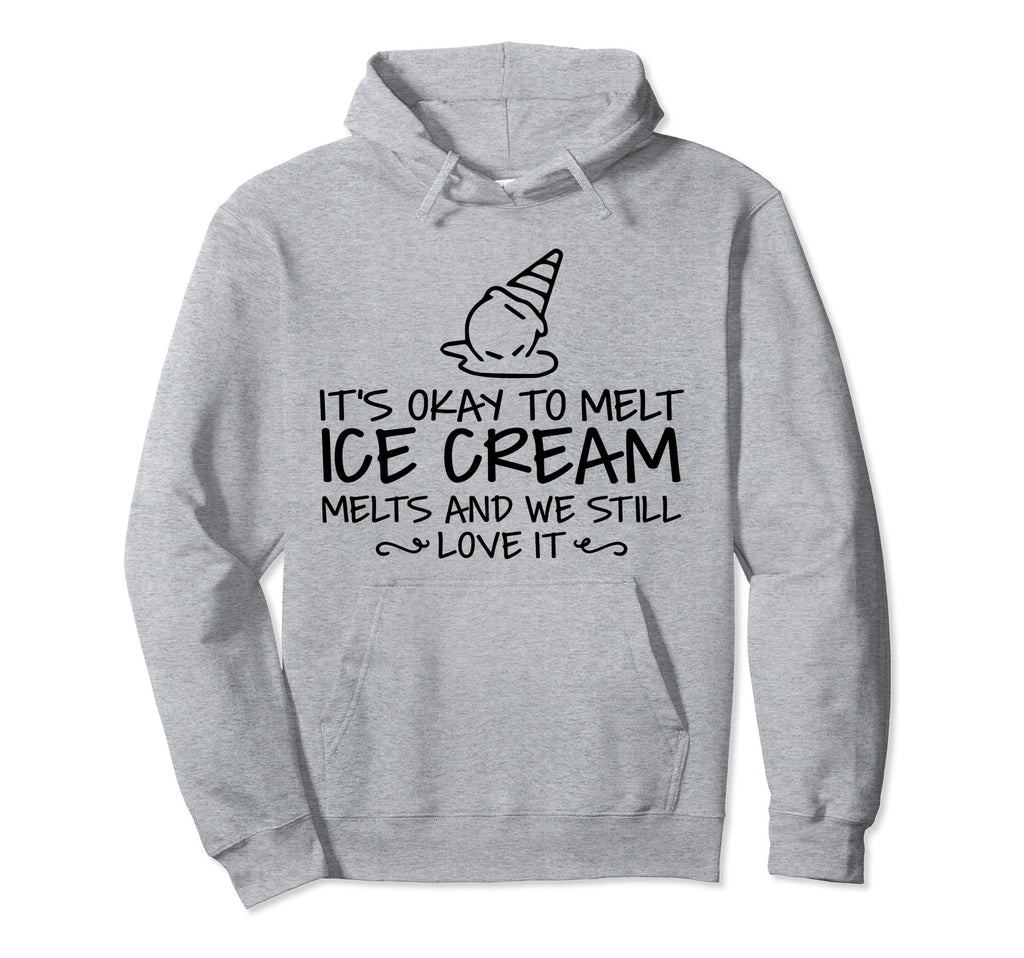 Ice Cream Melts Depression Mental Hoodie - Casual Everyday Wear Men Women - T-Shirt, Sweatshirt, Hoodie