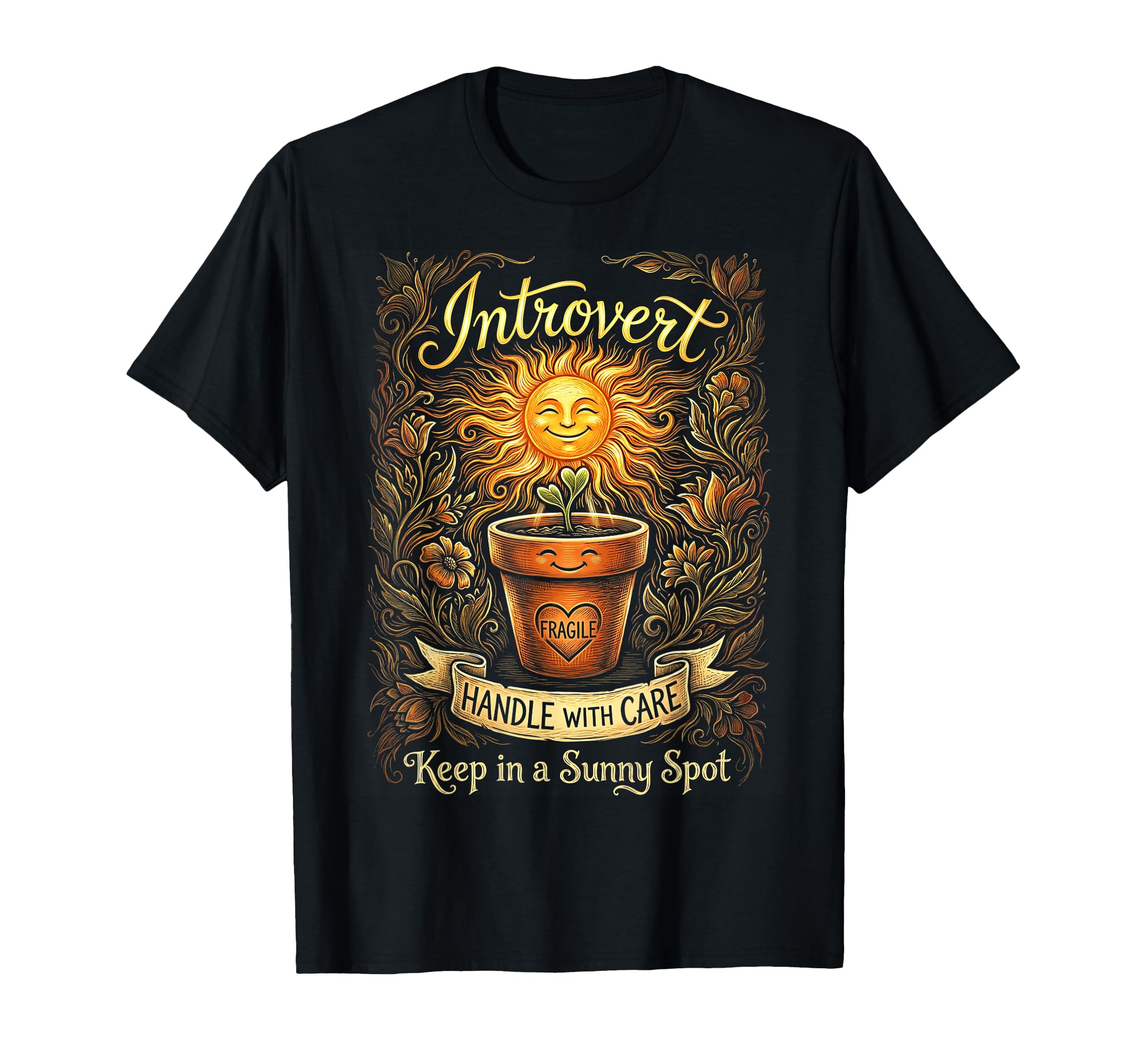 Funny Introvert Fragile Plant T-Shirt - Minimalist Print Unisex - T-Shirt, Sweatshirt, Hoodie