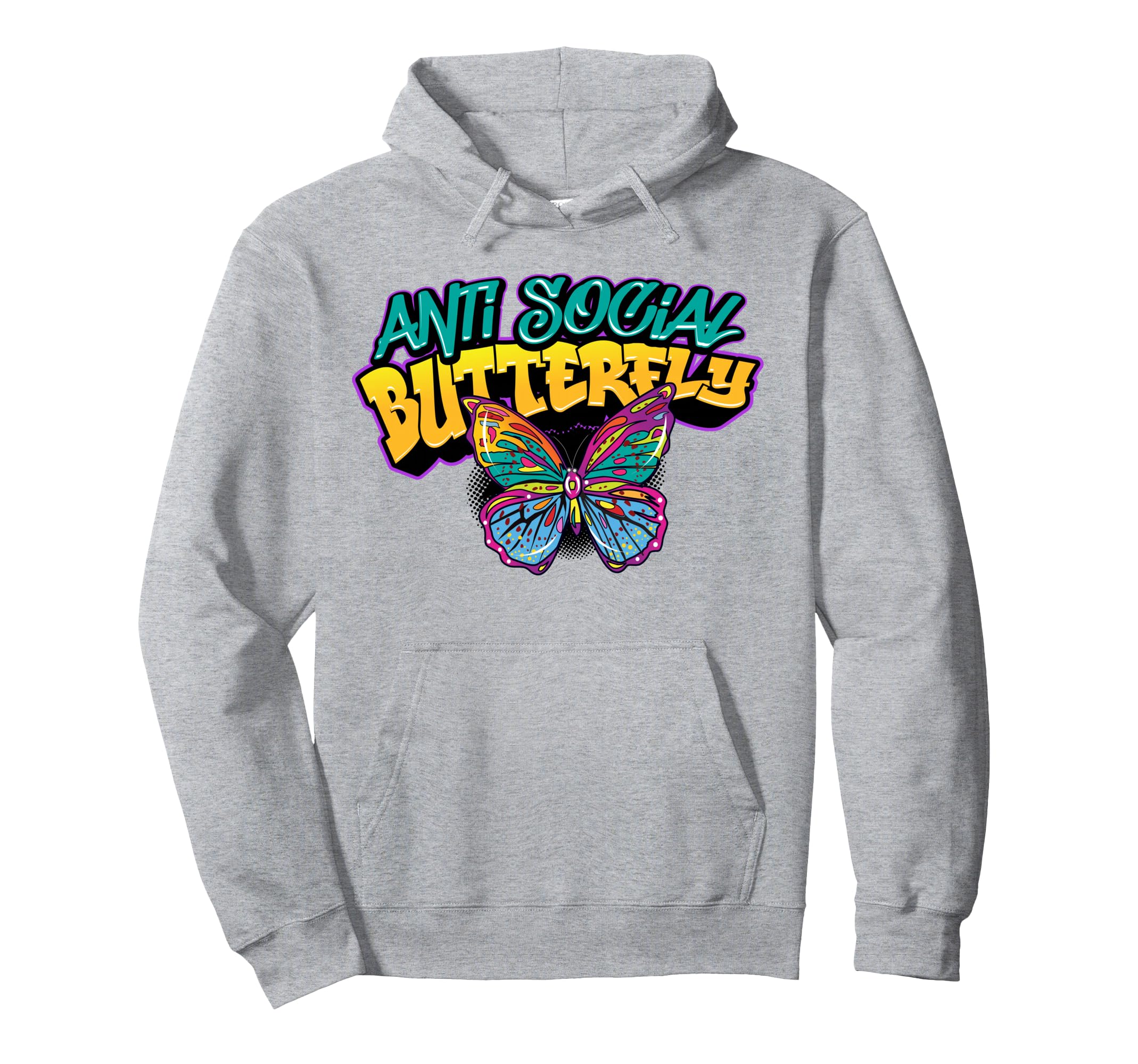 Antisocial Butterfly Introvert Hoodie - Novelty Apparel for Adults - T-Shirt, Sweatshirt, Hoodie